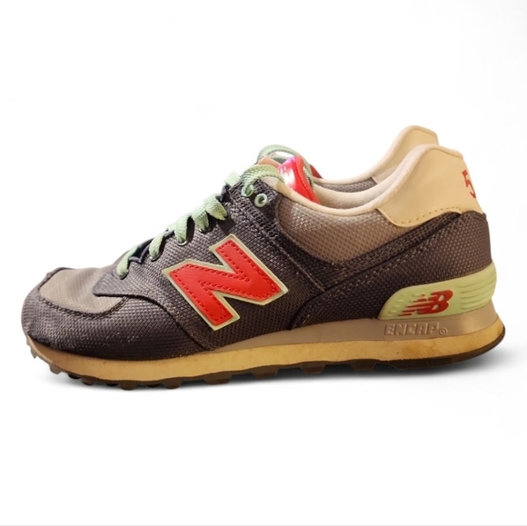 New Balance 574 Encap Classics Harbor Grey Red Mint Low Sneakers Womens Size 8.5 - Picture 5 of 7